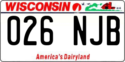WI license plate 026NJB