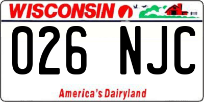 WI license plate 026NJC