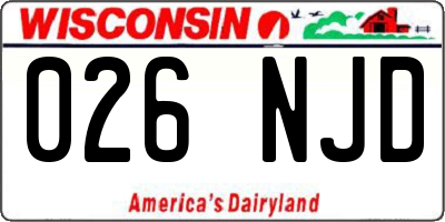 WI license plate 026NJD