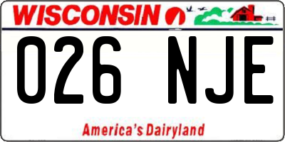 WI license plate 026NJE