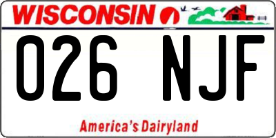 WI license plate 026NJF