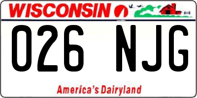 WI license plate 026NJG
