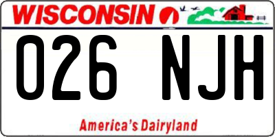 WI license plate 026NJH