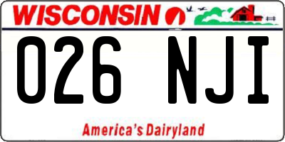 WI license plate 026NJI