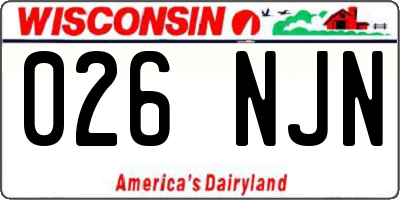 WI license plate 026NJN