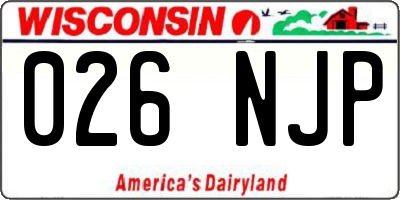 WI license plate 026NJP