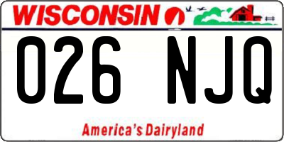 WI license plate 026NJQ