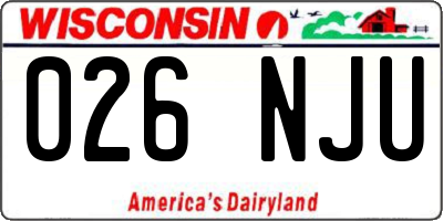 WI license plate 026NJU