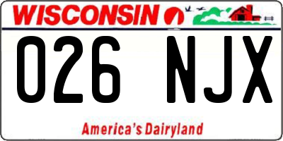 WI license plate 026NJX