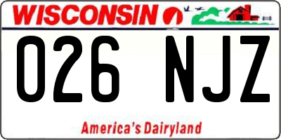 WI license plate 026NJZ