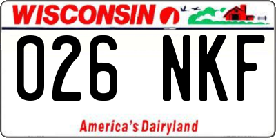 WI license plate 026NKF