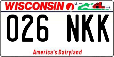 WI license plate 026NKK