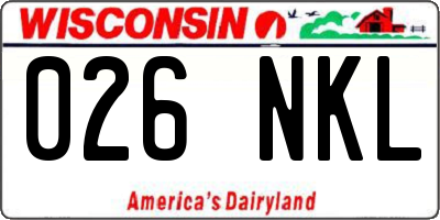 WI license plate 026NKL