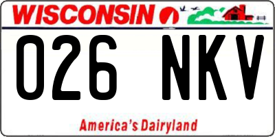 WI license plate 026NKV