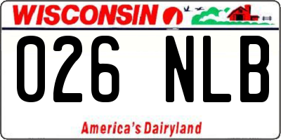 WI license plate 026NLB