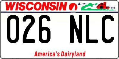 WI license plate 026NLC