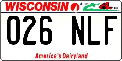 WI license plate 026NLF