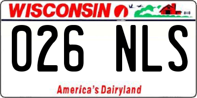WI license plate 026NLS