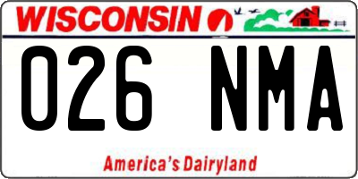 WI license plate 026NMA