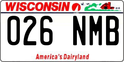 WI license plate 026NMB