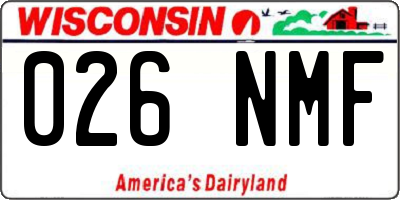 WI license plate 026NMF