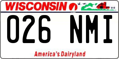 WI license plate 026NMI