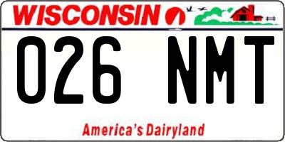 WI license plate 026NMT