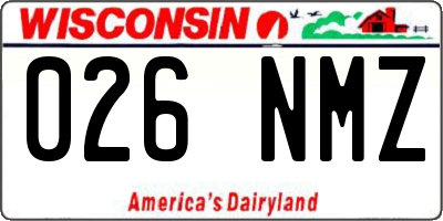 WI license plate 026NMZ