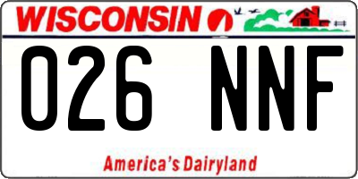 WI license plate 026NNF