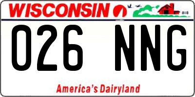 WI license plate 026NNG