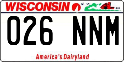WI license plate 026NNM