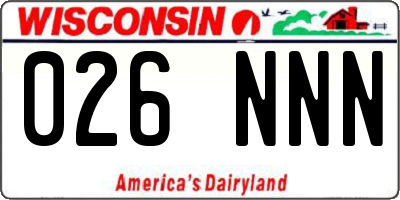 WI license plate 026NNN