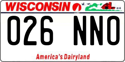 WI license plate 026NNO
