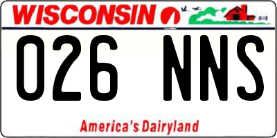 WI license plate 026NNS