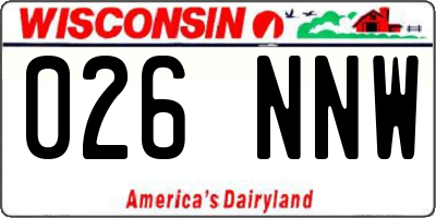 WI license plate 026NNW