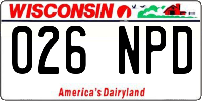 WI license plate 026NPD