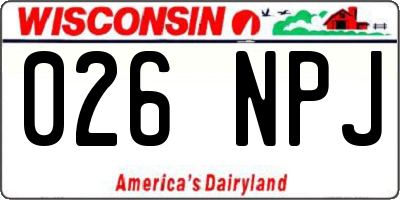 WI license plate 026NPJ