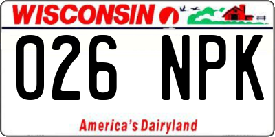 WI license plate 026NPK