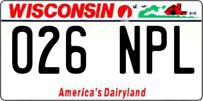 WI license plate 026NPL