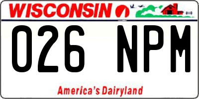 WI license plate 026NPM