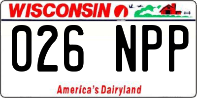 WI license plate 026NPP