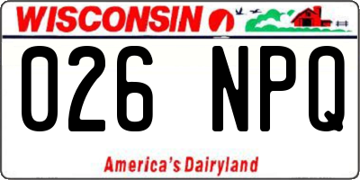 WI license plate 026NPQ