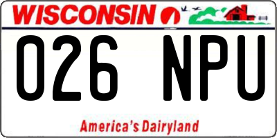 WI license plate 026NPU