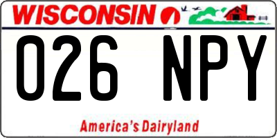 WI license plate 026NPY