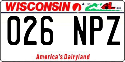 WI license plate 026NPZ