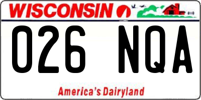 WI license plate 026NQA