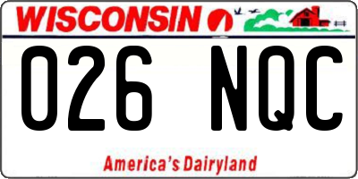 WI license plate 026NQC