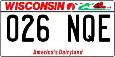 WI license plate 026NQE