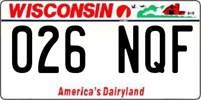 WI license plate 026NQF