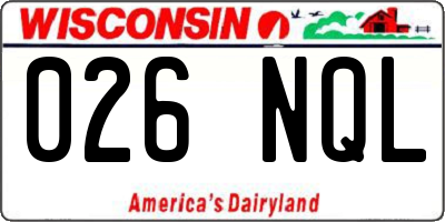 WI license plate 026NQL